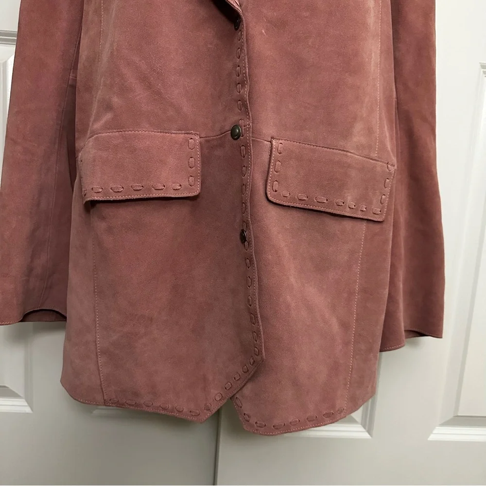 We The Free by Free People High Tide 100% Suede Blazer Pink sizeLarge